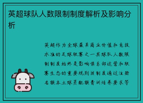 英超球队人数限制制度解析及影响分析